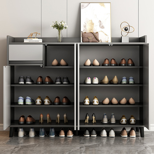 Foyer shoe cabinet manufacturer with door, large capacity, simple door entry, household panel living room, entrance shoe cabinet integrated
