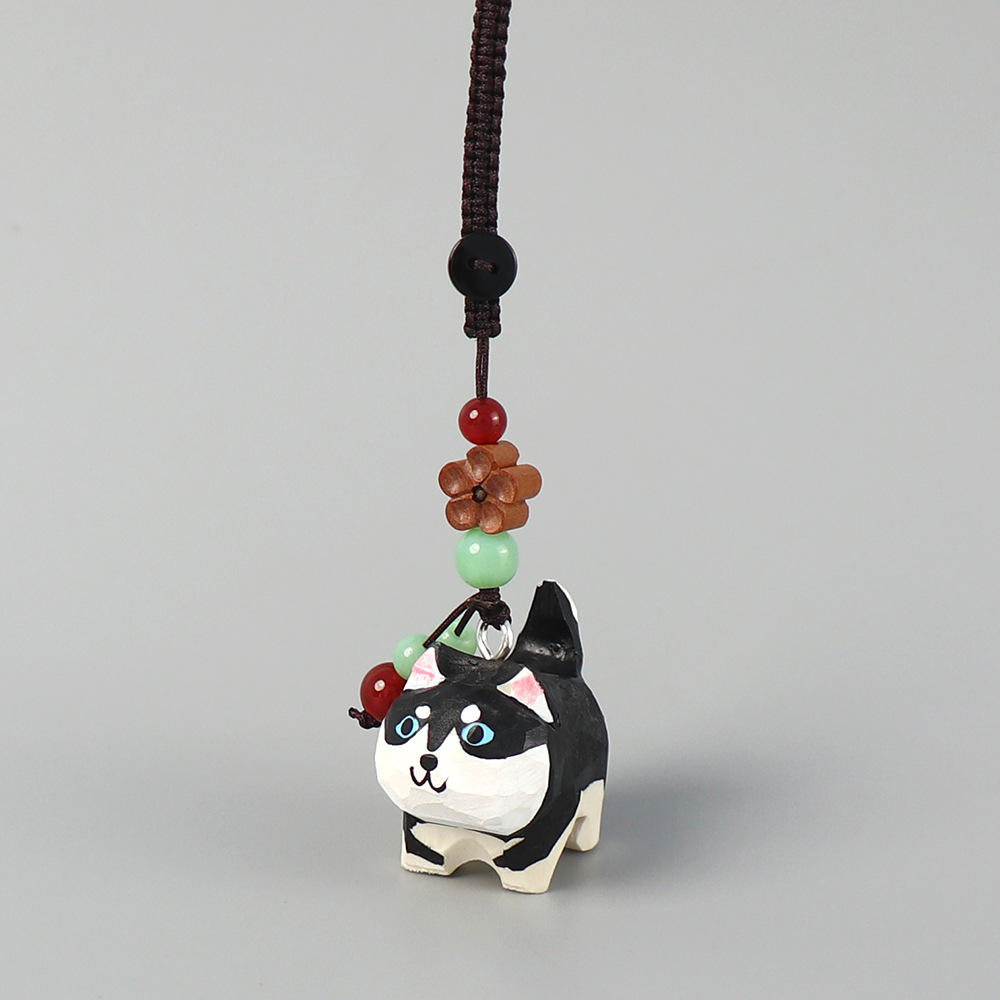 나무 조각 허스키 + 매화 꽃