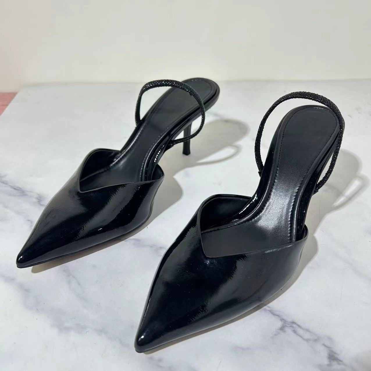 Autumn beige women's high heels pointed-toe heels for leisure