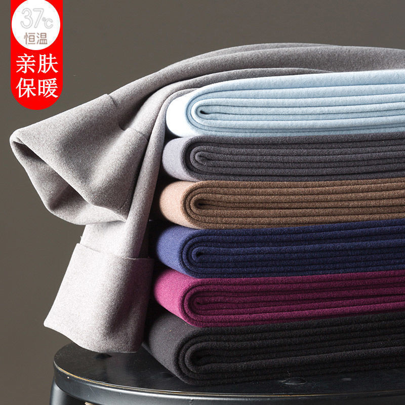 (2개) 공장 양면 독일 벨벳 남성 가을 바지 따뜻한 바지 남성 플러스 벨벳 바지 가을 및 겨울 착용 바닥 코튼 팬츠 울 팬츠 세대