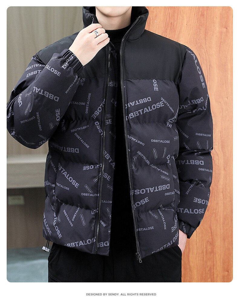 Men's Winter Down Jacket Patchwork Cotton Coat For Men_voghion.com