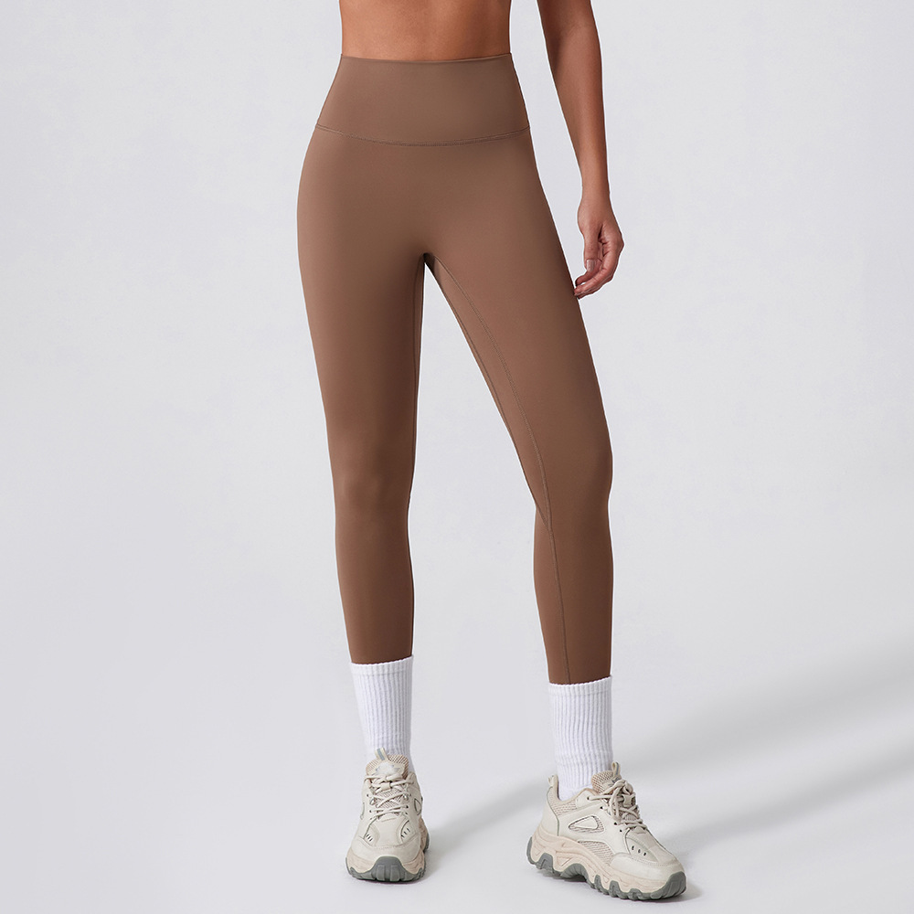 Nuevos pantalones de calzado sin marcas desnudos, cintura alta, pantalones deportivos de calzado