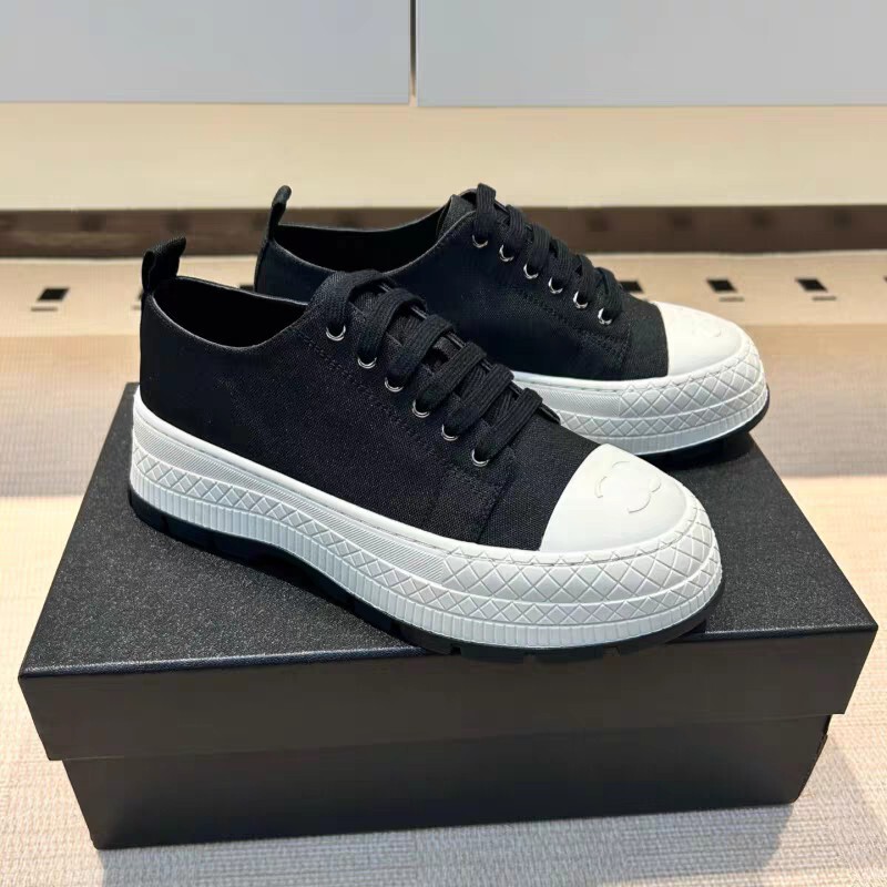 European High-End Fashion 26 Styles Early Spring Chanel-Style Thick-Soled Height-Increasing Canvas White Shoes Round-Toe Lace-Up Quilted Casual Shoes European High-End Fashion 26 Styles Early Spring Chanel-Style Thick-Soled Height-Increasing Canvas White Shoes Round-Toe Lace-Up Quilted Casual Shoes