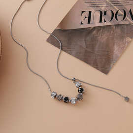 欧美美拉德虎眼石项链时尚轻奢蛇骨项链气质网红毛衣链  厂家直批