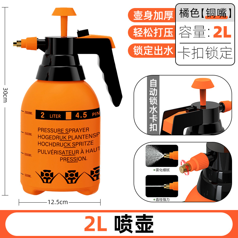 Riego puede 2L riego al por mayor hogar jardinería neumática desinfección spray botella presurizado espesado riego puede riego
