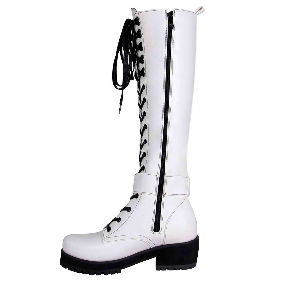 Women's Shoes fashionable low heeled mid tube boots with side zipper bags large size long boots_voghion.com