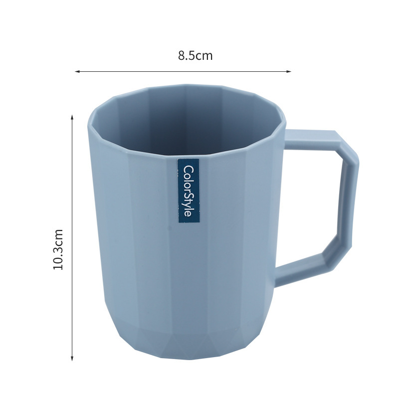 Double-toned Bathroom Tumbler With Handle For Student Dormitory_voghion.com