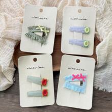 韩系格子三角发夹BB夹新款甜美韩国原创ins小香风布艺头饰不伤发