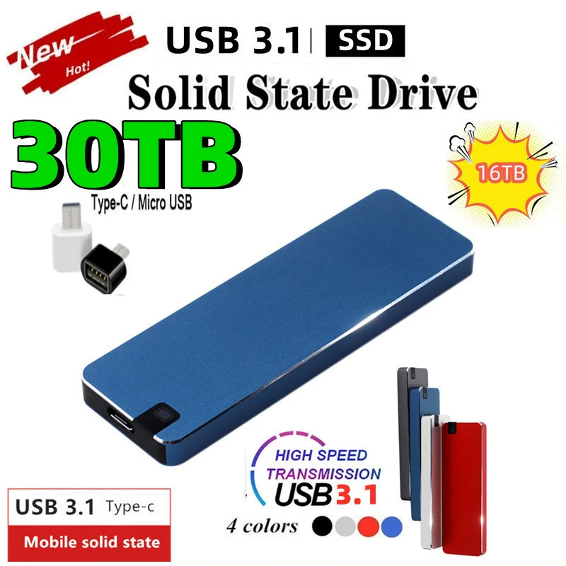 Трансграничное обновление внешней торговли мобильный SSD 4T 8T 16TB Портативный SSD прямые поставки с завода