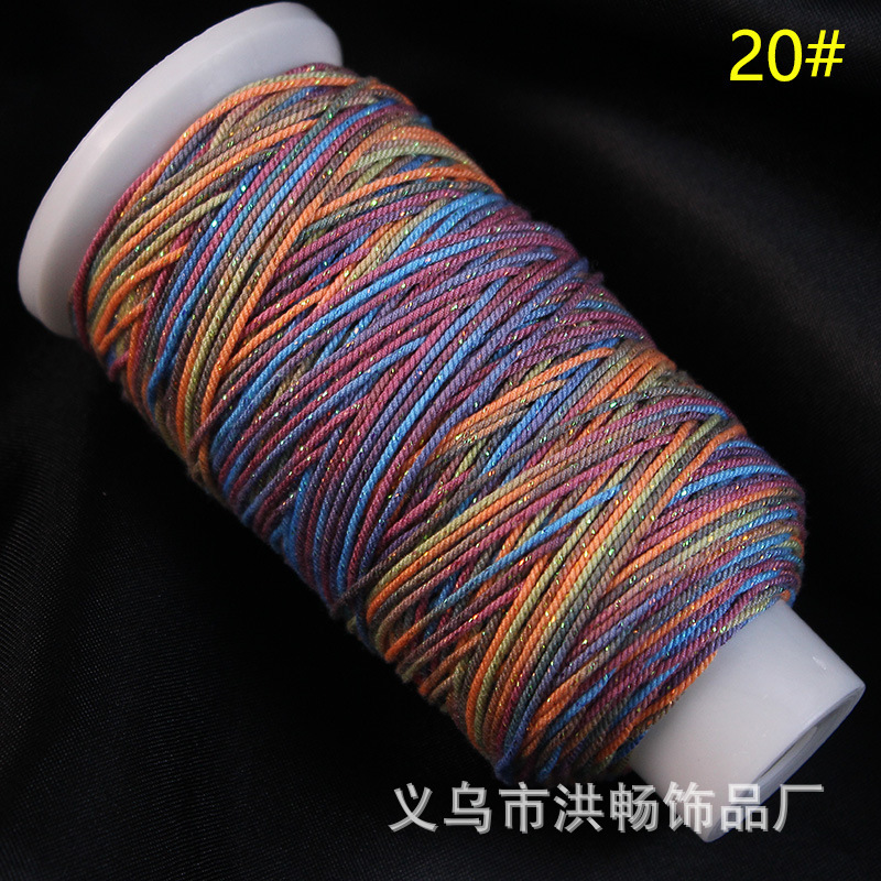 段染手搓棉线加金藏式星空渐变色 diy手工编织项链手链吊坠文玩绳|undefined