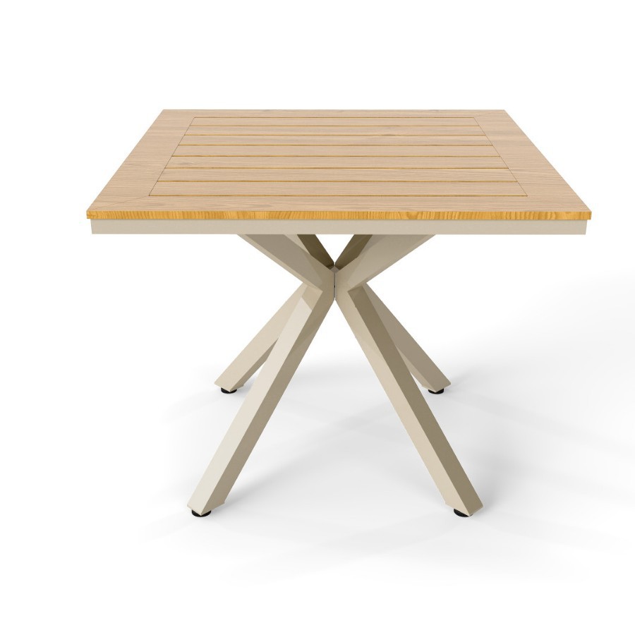 Mesa y silla de madera de plástico patio al aire libre aleación de aluminio villa jardín mesa y silla al aire libre impermeable y protector solar combinación de mesa y silla de ocio image 6