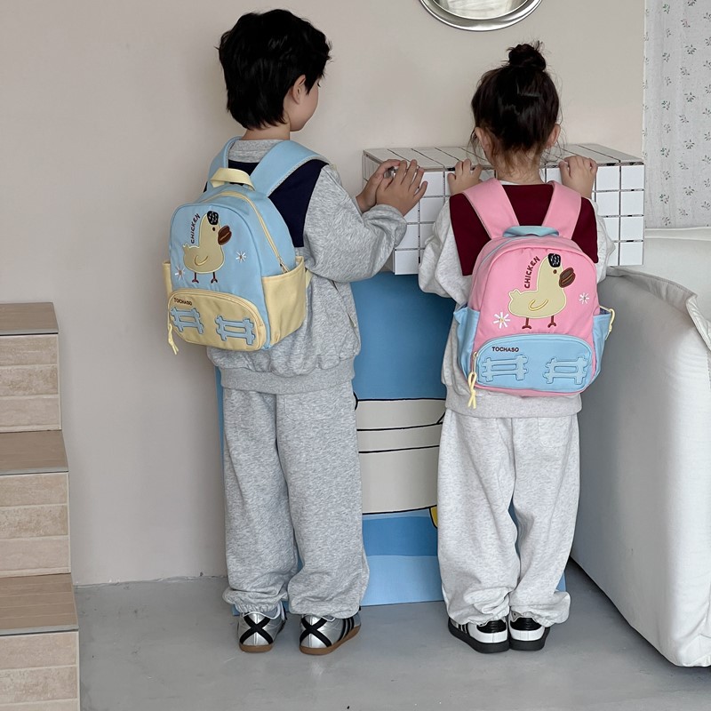 Nuevo jardín de infantes mochila de bebé caricatura lindo pato mochila de niños y niñas transfronterizas mochila de niños