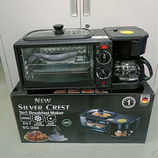 Foreign Trade Cross-Border Three-In-One Breakfast Machine Household Multi-Function Toaster Oven Coffee Machine Bread Machine Wholesale