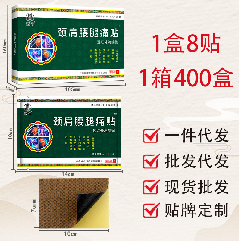 Running the world ointment patch for waist and leg pain, cervical spondylosis patch ointment processing, Laohei pain-relieving patch, direct selling gift, heating patch
