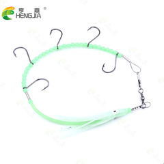 HENG JIA Heng Jia Fishing Tackle Cross-border Glow-in-the-Dark Octopus Squid Jig Hook 5 Hooks Steel Octopus Hook Lure Jig Hook Batch