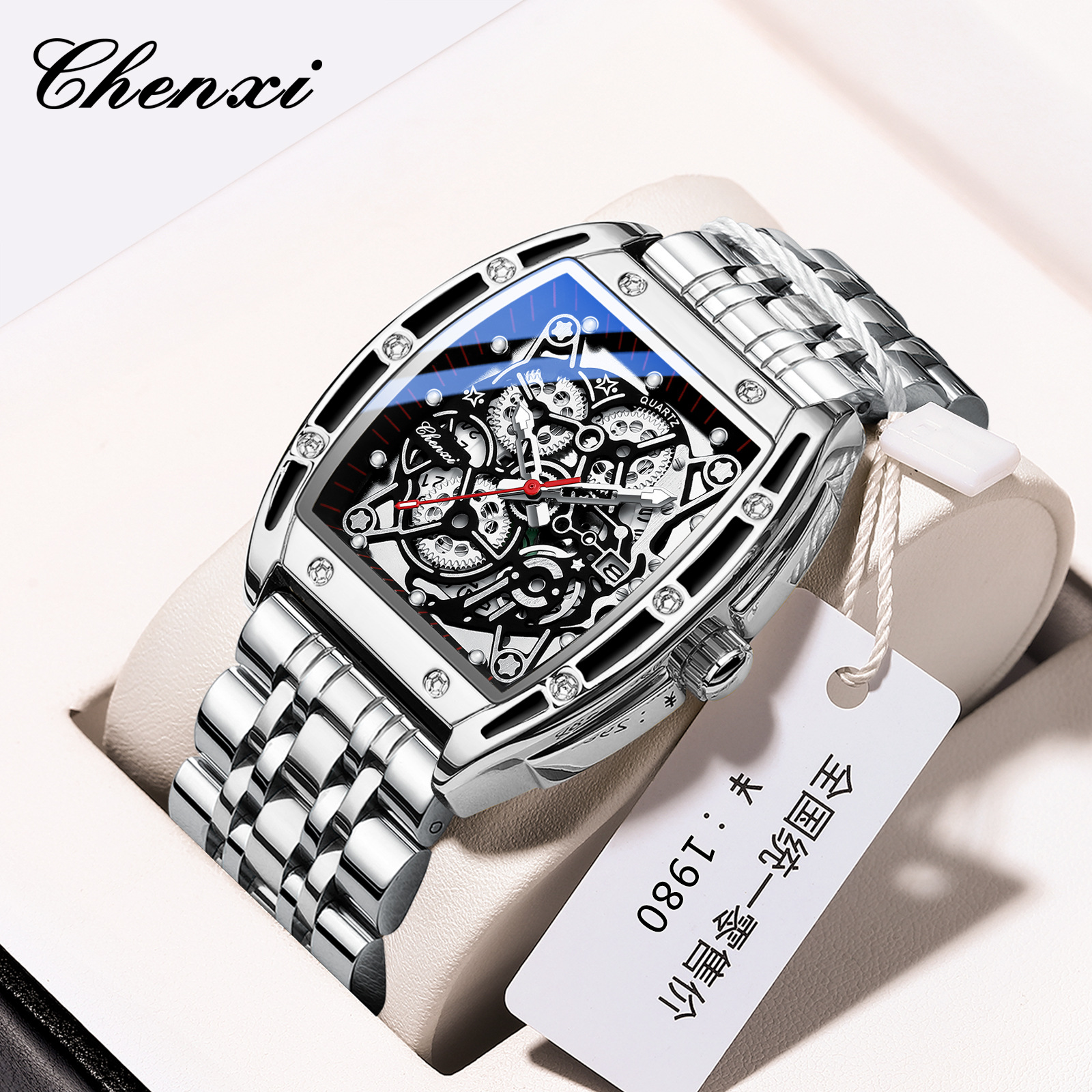 Dawn New Business Cool Calendar Barrel Men's Watch Luminous Waterproof Cross-border Foreign Trade Live Quartz Watch