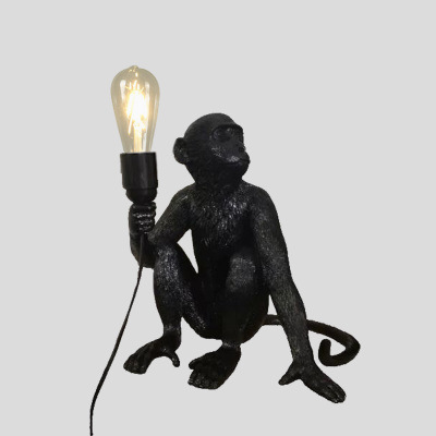 lámparas decorativas lámparas de cuerda de canapés animales lámparas de pared de resina decorativa mono tienda restaurante niños mono nórdico