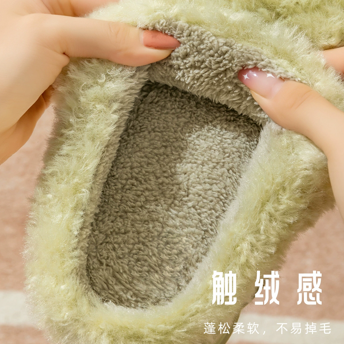 Slippers от Лидани, зимние сетчатые милые тапочки на платформе, интернет-знаменитость