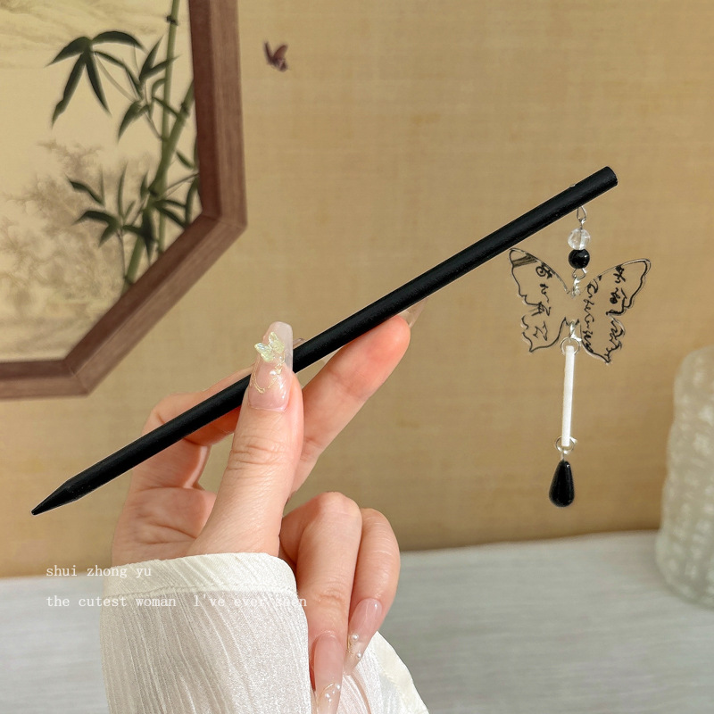 Horquilla estilo antiguo horquilla de sándalo de alta calidad hecha a mano borla horquilla updo horquilla nuevo estilo chino hanfu exquisitos accesorios para el cabello para mujeres