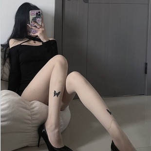 2024 new skin color pure anti-hook stockings children spring and autumn bottoms two butterfly pantyhose