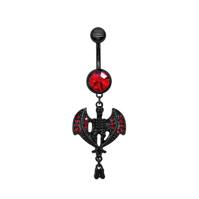 Halloween Bauchnabelpiercing Mit Herzförmigem Zirkonia Dunkel_voghion.com