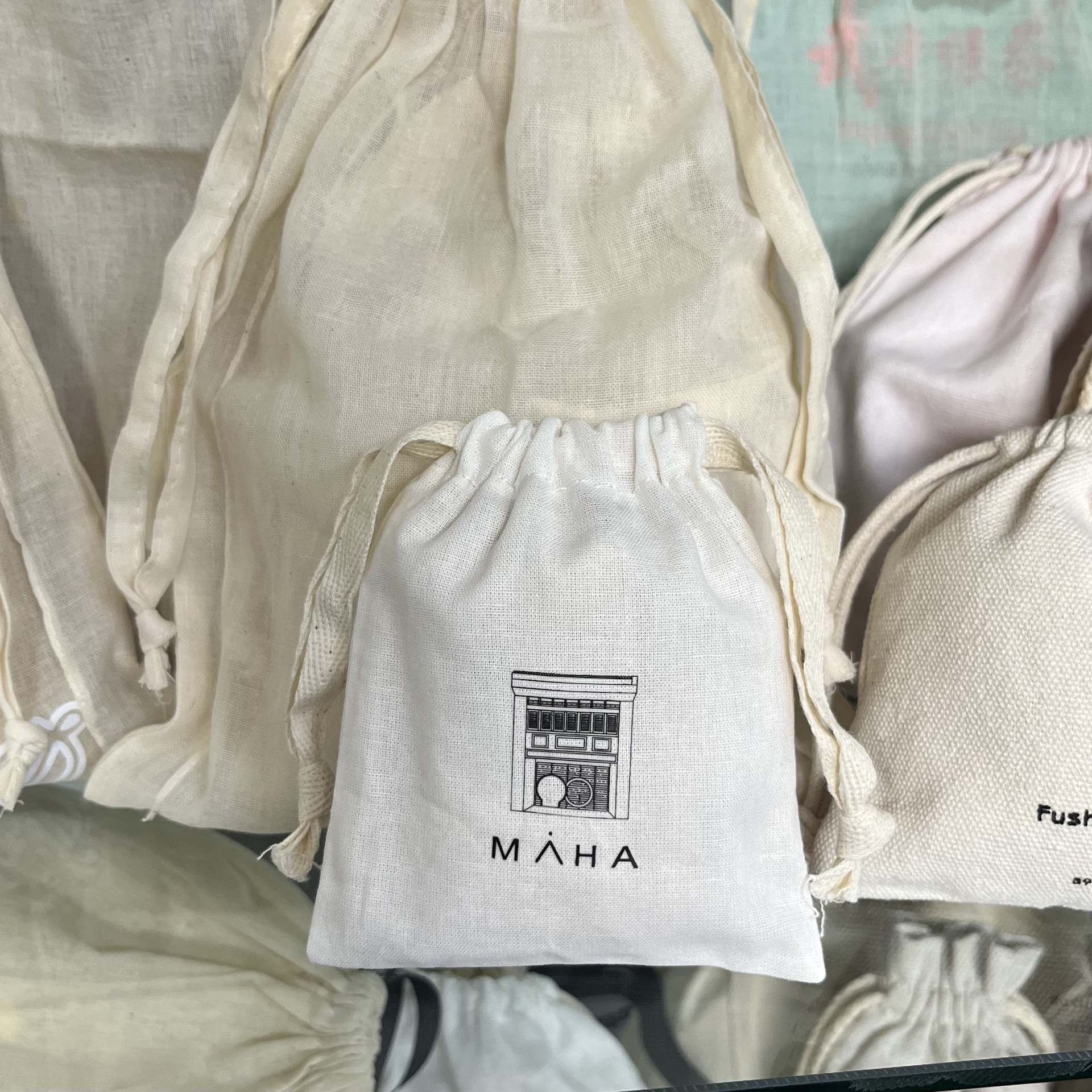 白色小号纯棉棉布束口袋首饰品手机壳玩具收纳麻布袋子本色棉麻袋