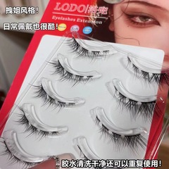 5對裝LODO洛兜假睫毛傾斜狐系假睫毛輕歐美妝煙熏妝整條濃密