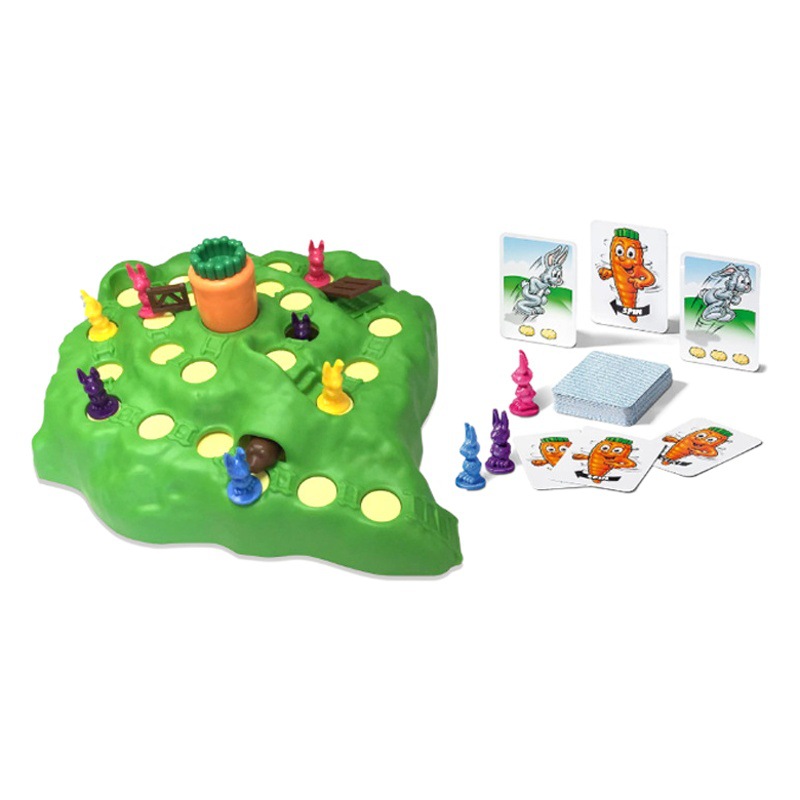 Trampa de conejo juego de escritorio de los niños conejo juego de damas juguete a su vez rábano juego de mesa de interacción entre padres e hijos