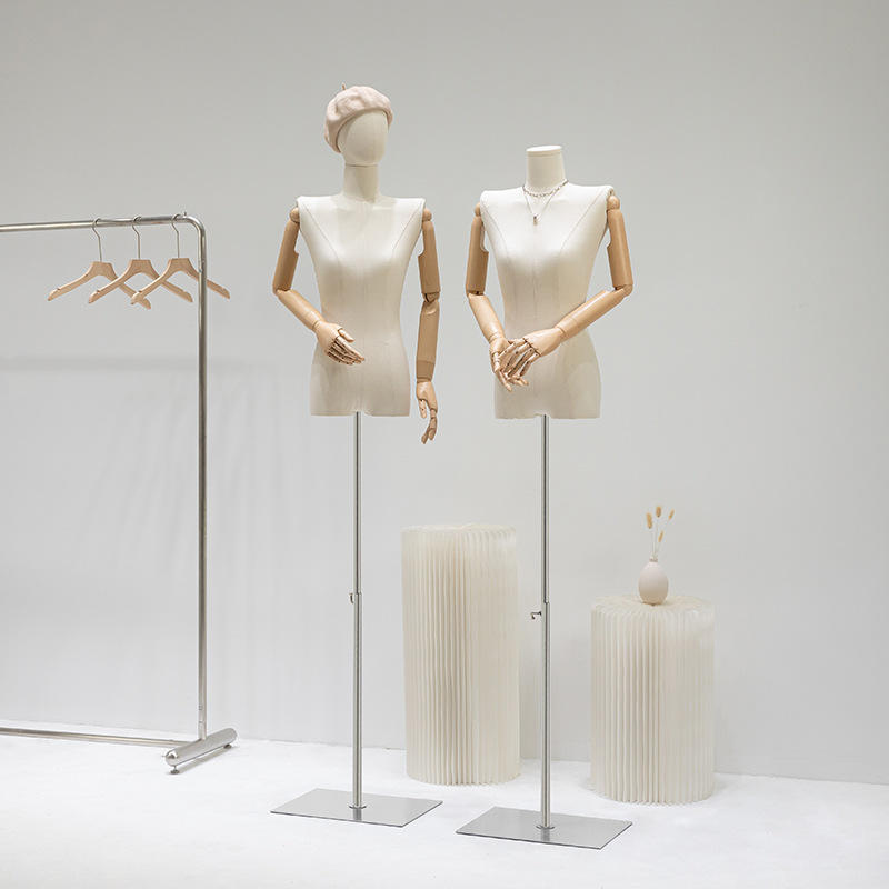 Modelo de hombro plano tienda de ropa al por mayor accesorios de las mujeres de ángulo recto modelo de ropa de hombro estante maniquí soporte de exhibición de todo el cuerpo