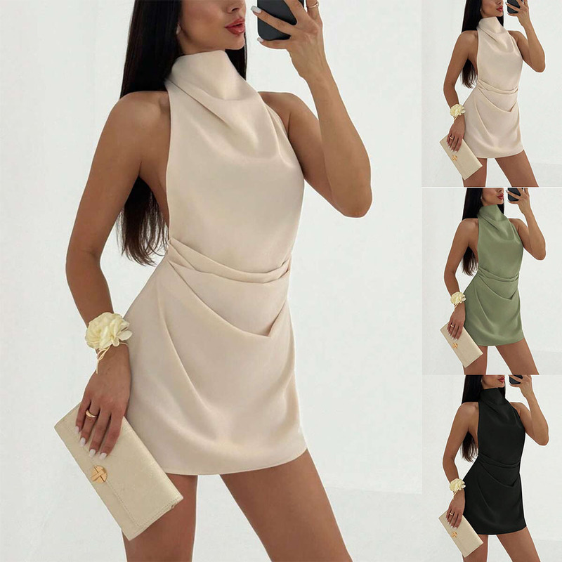 European and American Clothing Cross-Border Foreign Trade Wholesale Amazon Independent Station Summer New Simple Party Dress Backless Dress European and American Clothing Cross-Border Foreign Trade Wholesale Amazon Independent Station Summer New Simple Party Dress Backless Dress
