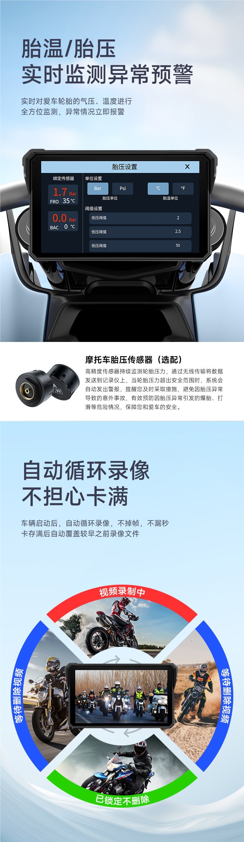 Motorcycle dashcam, smart vehicle system, carplay dual-camera 2k dedicated electric vehicle navigation system all-in-one device