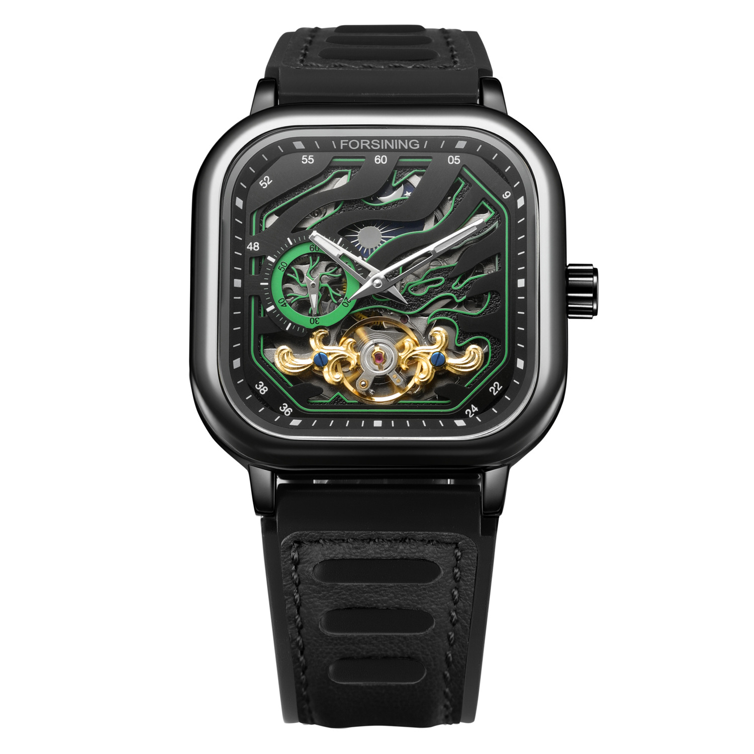 Automatic Mechanical Square Watch European Style Men’s Clock_voghion.com