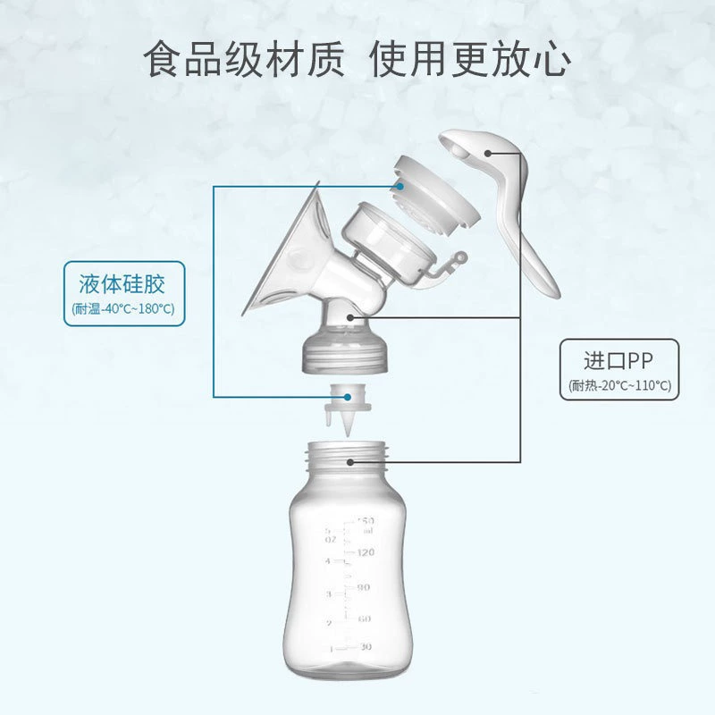 Silicone breast pump for young mother for breastfeeding