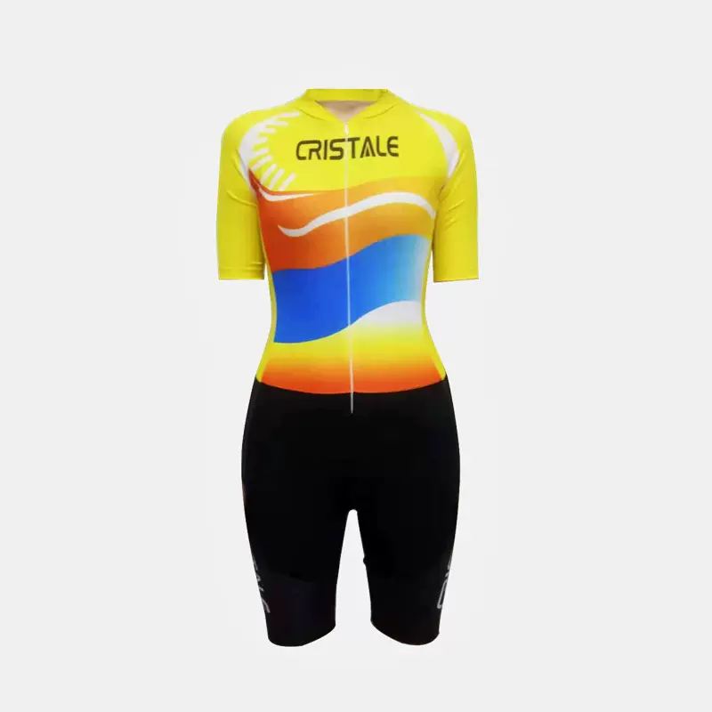 成人夏季弹力紧身连体轮滑速滑队服工厂定制