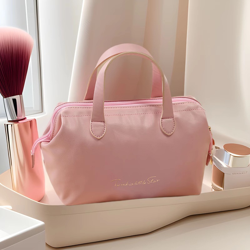 2025 New French Accessible Luxury Satchel Cosmetic Bag Travel Satchel High-Value Large-Capacity Cosmetic Cosmetics Bag