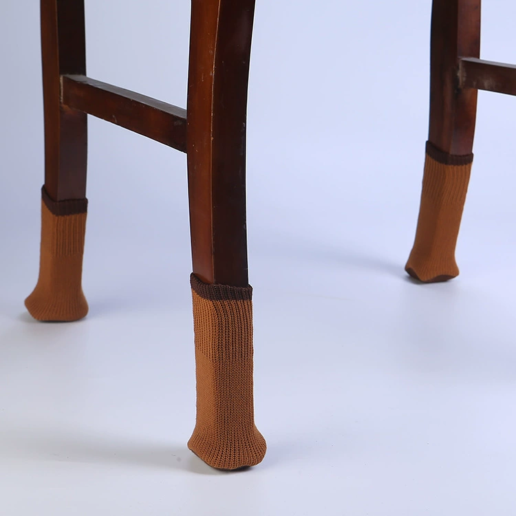 Индивидуальные коричневые чехлы для ножек домашних кофейных столиков, вязаные накладки на ножки столов, простые утолщенные защитные чехлы для ножек столов и стульев в кофейном цвете для декора.