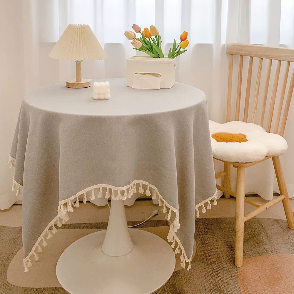 Скатерть INS Wind Milk Camellia, настольная ткань, хлопок-лен, художественная легкая роскошная атмосфера, для круглого стола