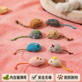仿真毛绒老鼠猫玩具套装 耐抓咬自嗨逗猫神器 内含猫薄荷宠物用品