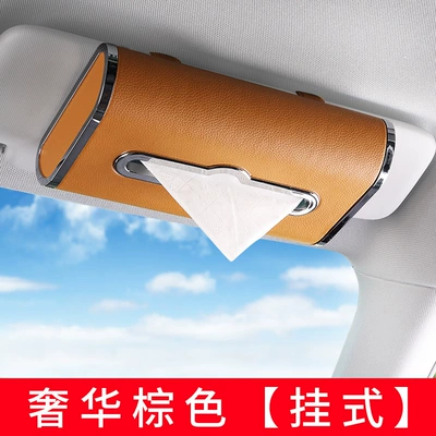 Car tissue box/set Sun Visor, Skylight Hanging - upgraded-luxury-brown-hanging