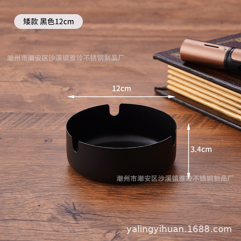 Cenicero de acero inoxidable dorado grueso, resistente y elegante, ideal para bar o cafetería, venta directa de fábrica