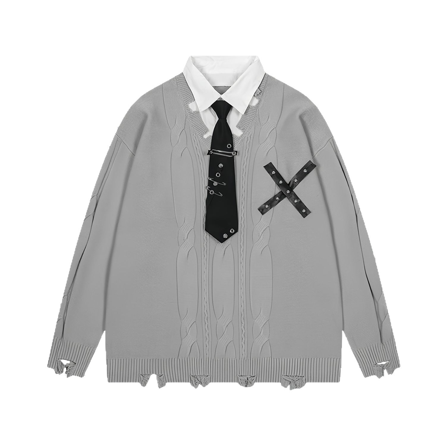 Women's Casual Irregular Design V-neck Long-sleeve Knitwear Coat