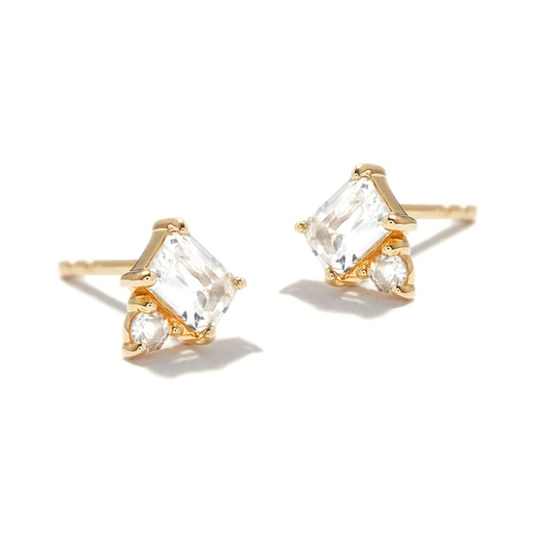 Fashion Micro Inlaid Square Zircon Earrings Ear Buckle display picture 2