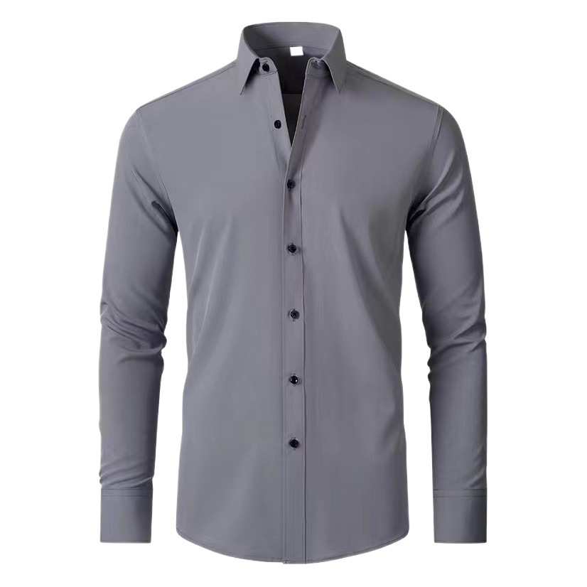 Comercio exterior Venta caliente sentido vertical Amazon tamaño europeo camisa de los hombres Camisa de manga larga de cuatro lados de los hombres