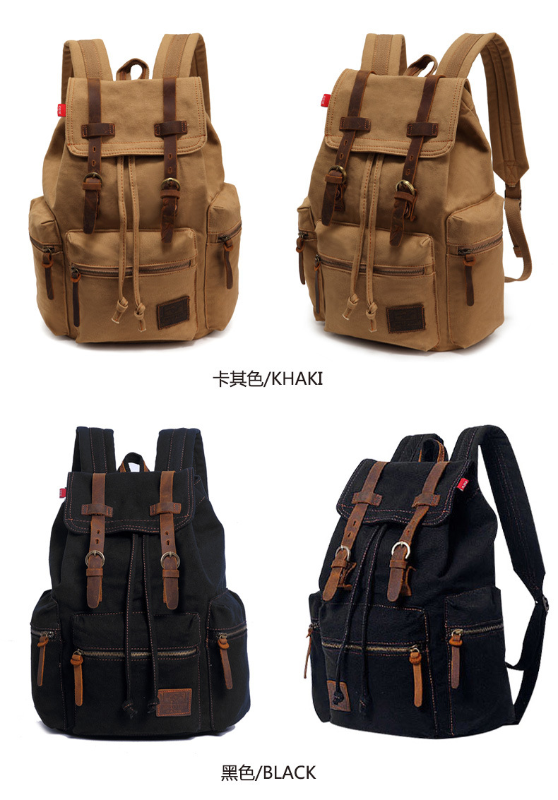 Amazon Best-Selling Vintage Double Shoulder Backpack Men's Laptop Travel Bag Trendy Fashion Unisex Backpack In Stock