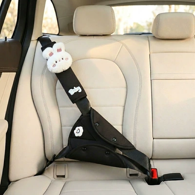 Cover, Cartoon Car Seatbelt Belly | Seat belt shoulder pad - adjuster-rabbit-shoulder-pads-black