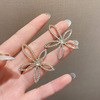 Fashionable earrings, silver needle, flowered, internet celebrity, simple and elegant design