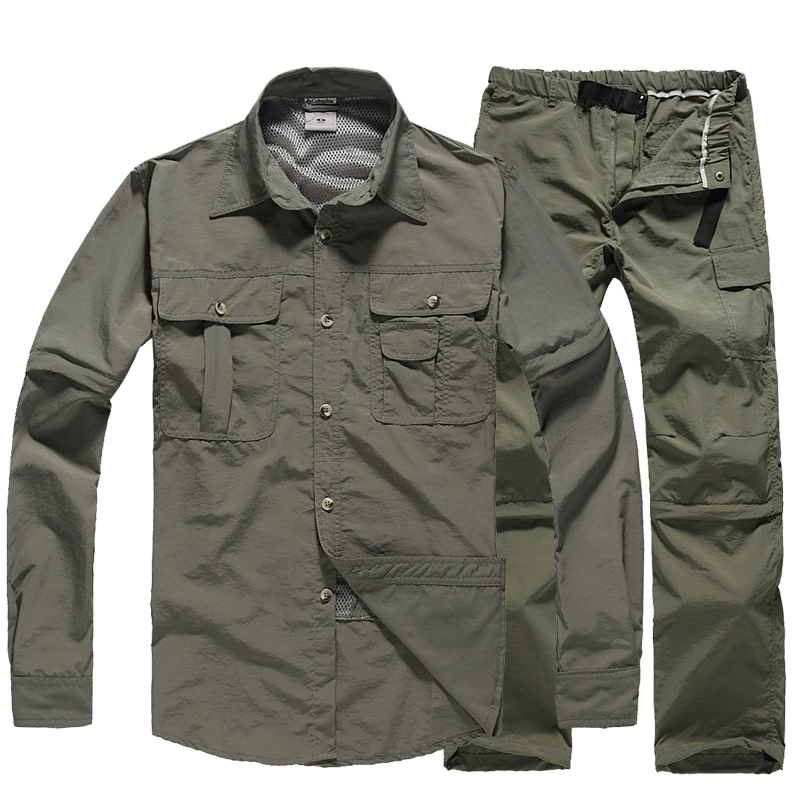 Летний уличный мужской тонкий Быстросохнущий брючный костюм Модный съемный Быстросохнущий дышащий альпинистский костюм Быстросохнущий костюм