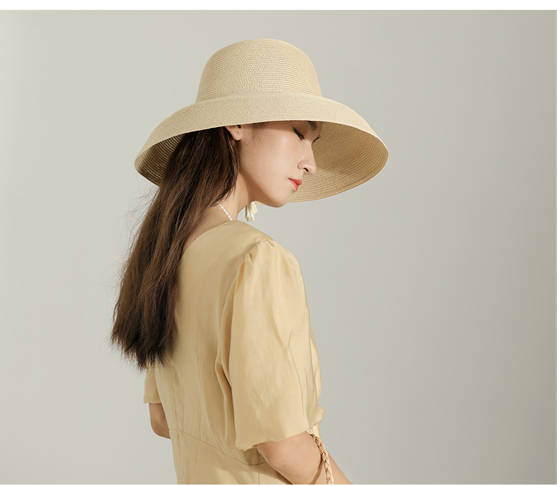 Women's Elegant Streetwear Stripe Wide Eaves Sun Hat Straw Hat display picture 9