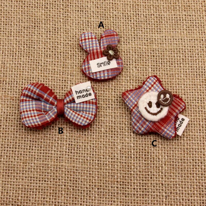 Autumn and Winter Red Plaid Cute Rabbit Five-Pointed Star Hairpin Headwear Accessories Shoes Socks Hat Decoration Accessories Autumn and Winter Red Plaid Cute Rabbit Five-Pointed Star Hairpin Headwear Accessories Shoes Socks Hat Decoration Accessories