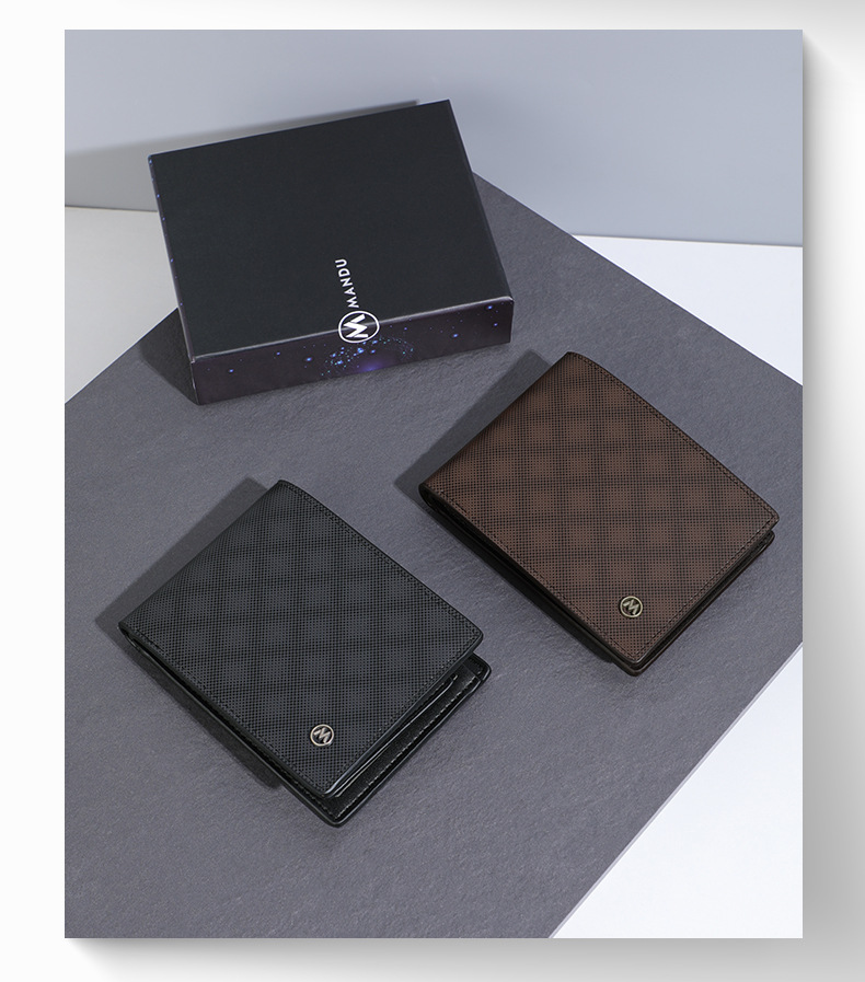 Men's Plaid Pu Leather Open Wallets display picture 1